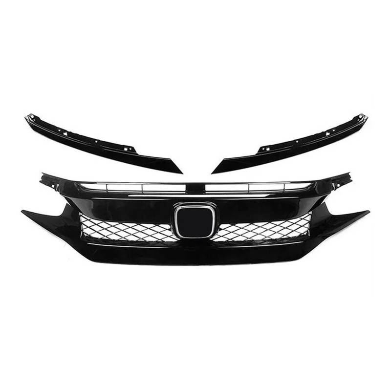 Front Kühlergrille Frills Für Civic 10th Generation 2016–2021 Kühlergrill Renngrill Netz Autogitter Splitter Obere Stoßstangenhaube Netzgrill-Kits Autoteile Gitter Kühlergrill(2021 Type 1) von Cvgffs