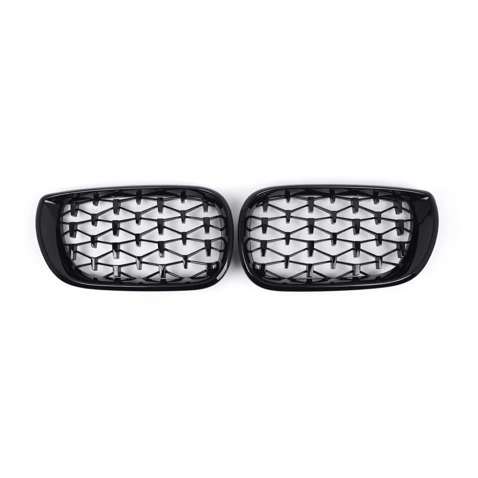 Front Kühlergrille Frills Für E46 4DR 320i 325i 330i 2002 2003 2004 2005 Auto Vorderen Stoßfänger Haube Diamant 2 Stücke Front Niere Grill Chrom Silber Grille Gitter Kühlergrill(Schwarz) von Cvgffs