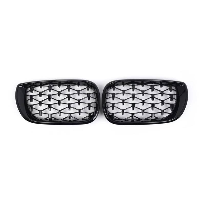 Front Kühlergrille Frills Für E46 4DR 320i 325i 330i 2002 2003 2004 2005 Auto Vorderen Stoßfänger Haube Diamant 2 Stücke Front Niere Grill Chrom Silber Grille Gitter Kühlergrill(Schwarz) von Cvgffs