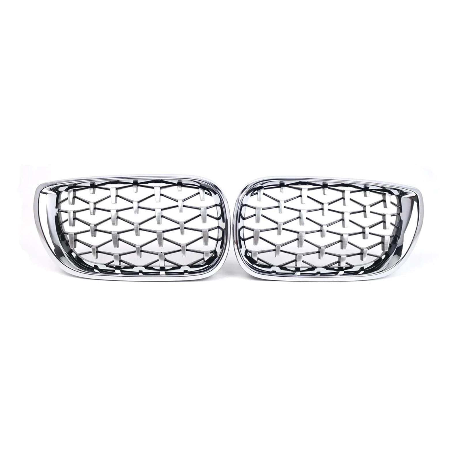 Front Kühlergrille Frills Für E46 4DR 320i 325i 330i 2002 2003 2004 2005 Auto Vorderen Stoßfänger Haube Diamant 2 Stücke Front Niere Grill Chrom Silber Grille Gitter Kühlergrill(Silber) von Cvgffs