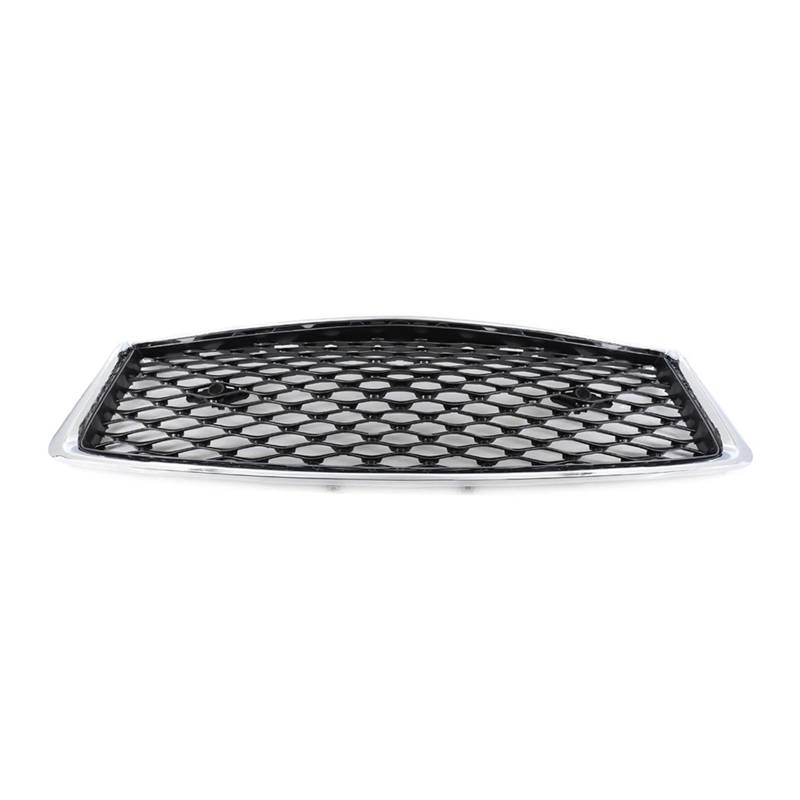 Front Kühlergrille Frills Für Infiniti Q50 Q50S 2018 2019 2020 2021 2022 2023 Auto Honeycomb Frontstoßstange Center Upper Mesh Grille Grill Mit Sensorloch Gitter Kühlergrill(Chrome Black) von Cvgffs