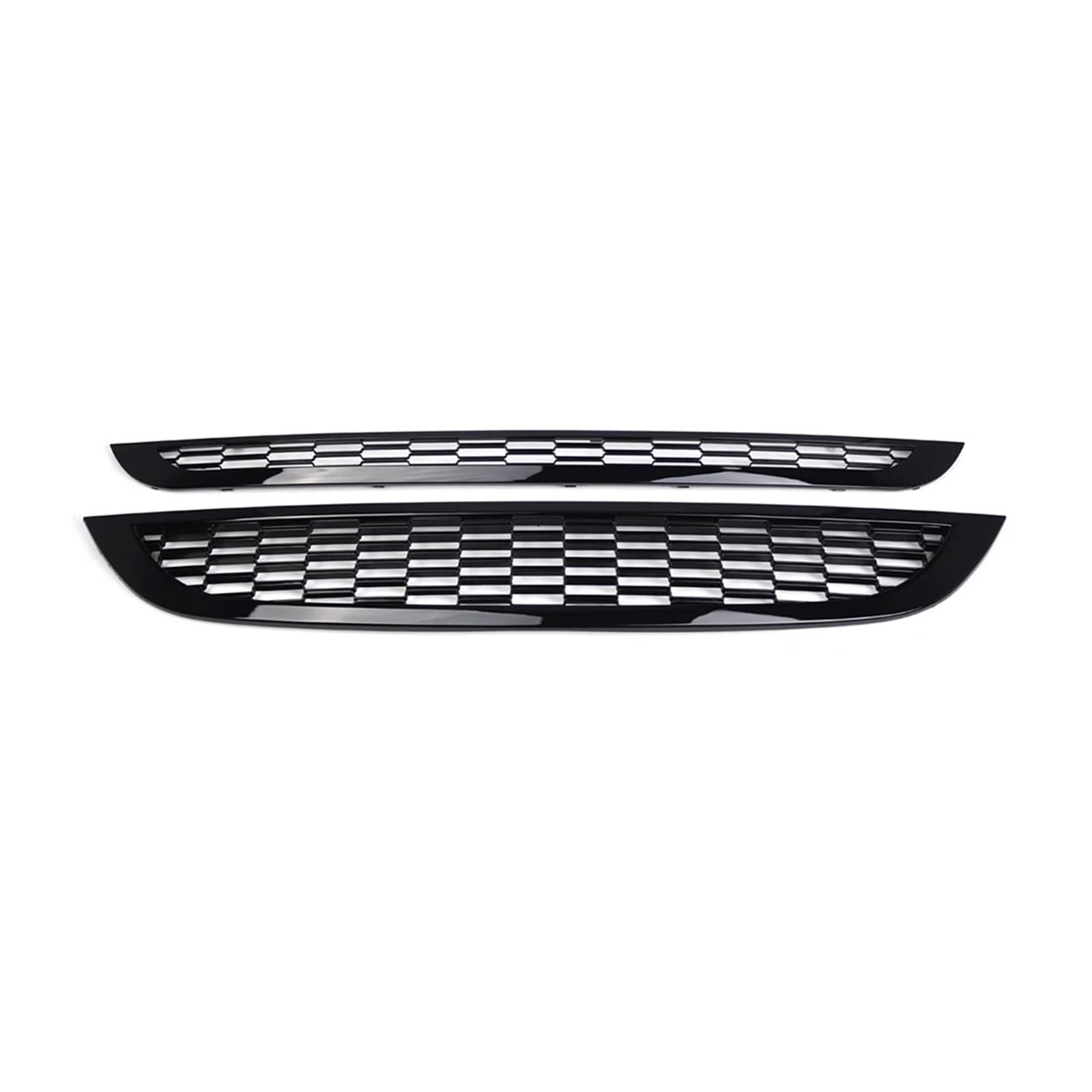 Front Kühlergrille Frills Für Mini Für Cooper S R50 R52 R53 2001-2006 OE 51137133847 ABS-Kunststoff 2-teiliger Frontstoßstangengrill Oberer + Unterer Mesh-Grill Gitter Kühlergrill(Glossy Black) von Cvgffs