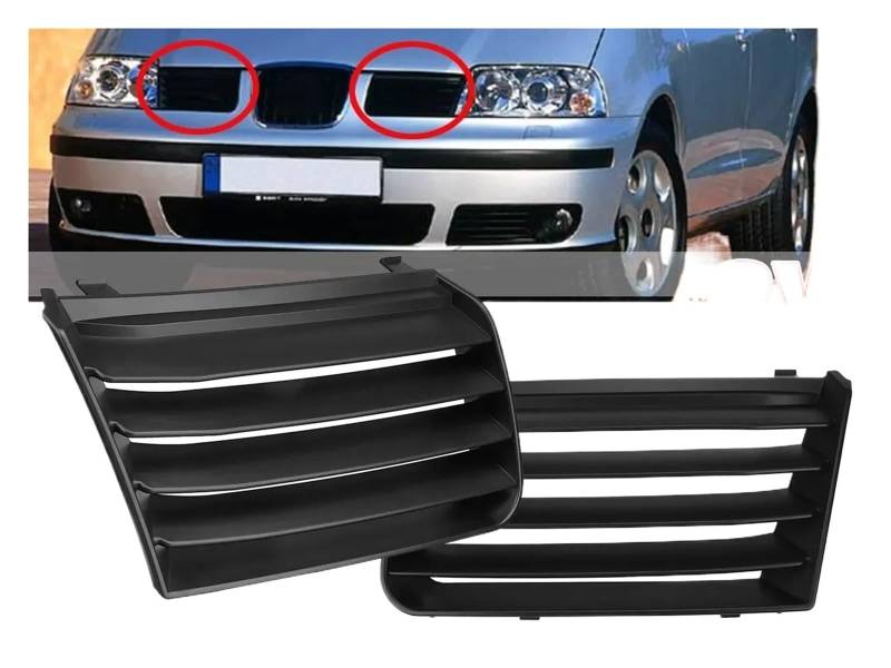 Front Kühlergrille Frills Für Seat Für Alhambra 7M 2001-2010 7M785365401C 7M785365301C Links/Rechts Frontstoßstangengrill Grill Front Upper Grille Racing Grills Gitter Kühlergrill(Set) von Cvgffs