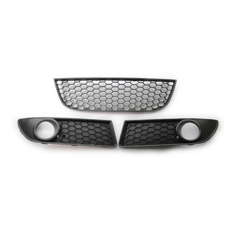 Front Kühlergrille Frills Für VW Für Polo Für GTI 2006-2009 MK4 9N3 1 Paar Auto Frontstoßstange Unterer Nebelscheinwerfer Entlüftungsgrill Grillabdeckungsgehäuse ABS Schwarz Gitter Kühlergrill(3 PCS) von Cvgffs