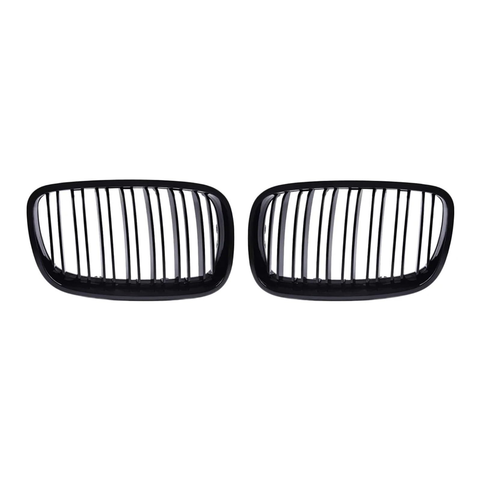 Front Kühlergrille Frills Für X5 E70 Für X6 E71 2007 2008 2009 2010 2011 2012 2013 2014 2 STÜCKE Schwarz Glänzend Frontnieren-Einzellamellen-Renngrill Gitter Kühlergrill(Black Dual Slat) von Cvgffs