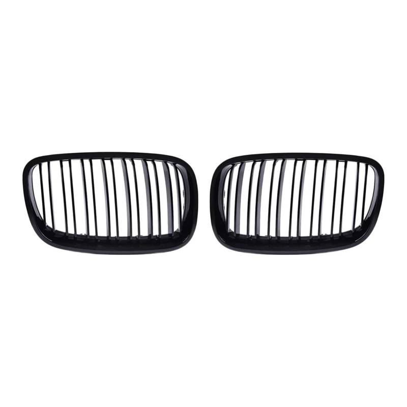 Front Kühlergrille Frills Für X5 E70 Für X6 E71 2007 2008 2009 2010 2011 2012 2013 2014 2 STÜCKE Schwarz Glänzend Frontnieren-Einzellamellen-Renngrill Gitter Kühlergrill(Black Dual Slat) von Cvgffs