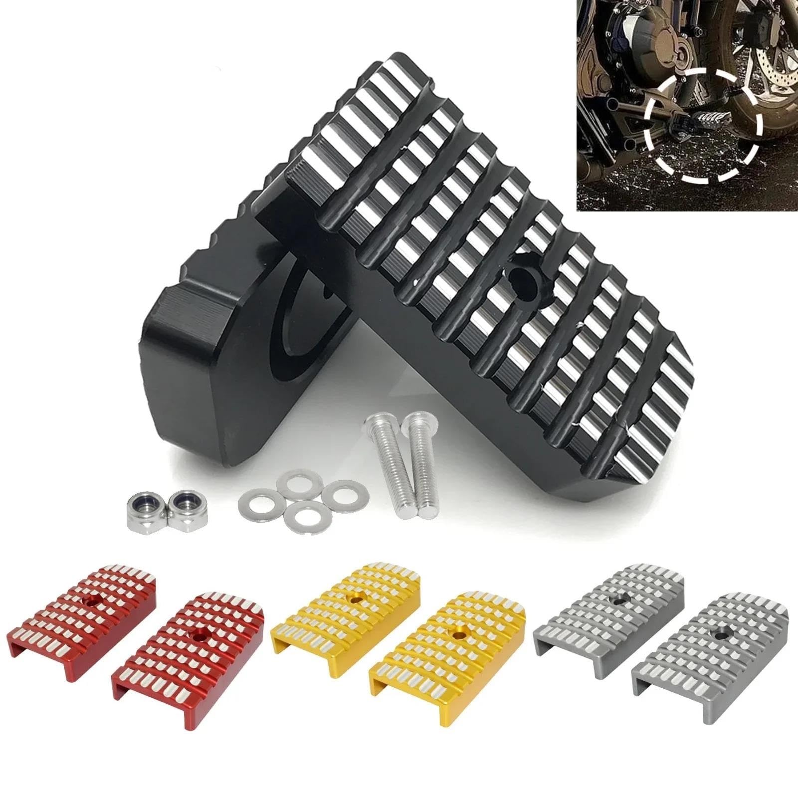 Fußrasten Motorrad Für Rebel Für Cmx 300 500 Individuelle Änderung Verbesserte Bodenplatte Haltbares Metallmaterial Breites Fußpedal-Kit Motorrad Fußrasten(Red) von Cvgffs