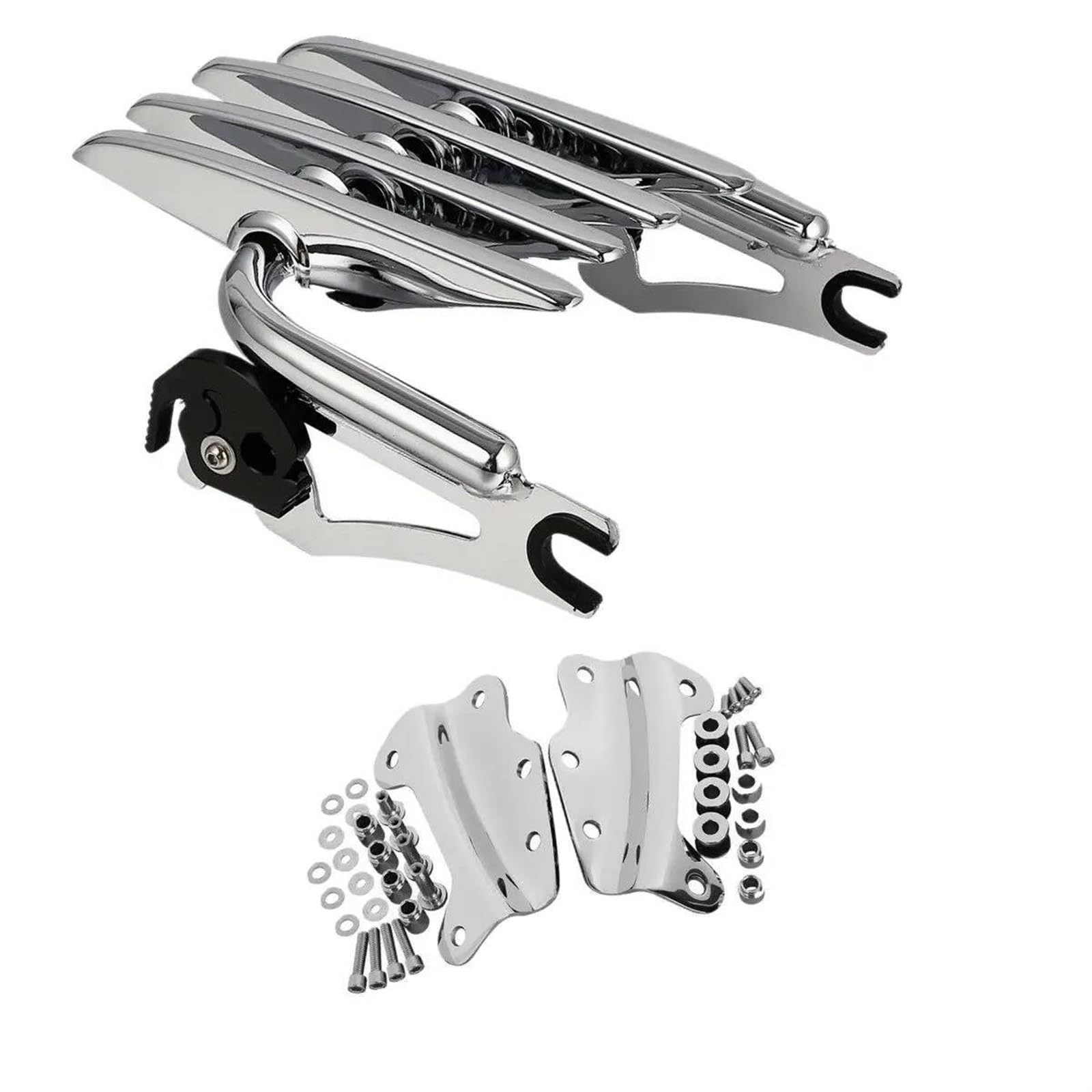 Motorrad Heckgepäckträger Abnehmbarer Motorrad-Gepäckträger Und 4-Punkt-Dockingstation Für Touring Road King Street Glide Road Glide 2014-2023 18 2009-2013 Hinterradgepäckträger(Chrome (2009-2013)) von Cvgffs