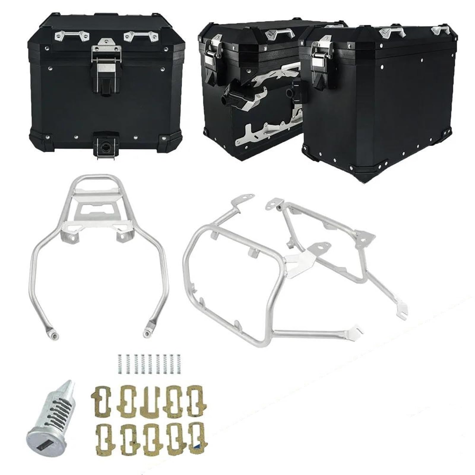 Motorrad Heckgepäckträger Für PAN America 1250 S PA1250 S Aluminium Box Gepäck Rack PANAMERICA1250 2021 2020 Schwanz Fall Pannier Sattel Halter Hinterradgepäckträger(BK 3 Box SL Rack) von Cvgffs