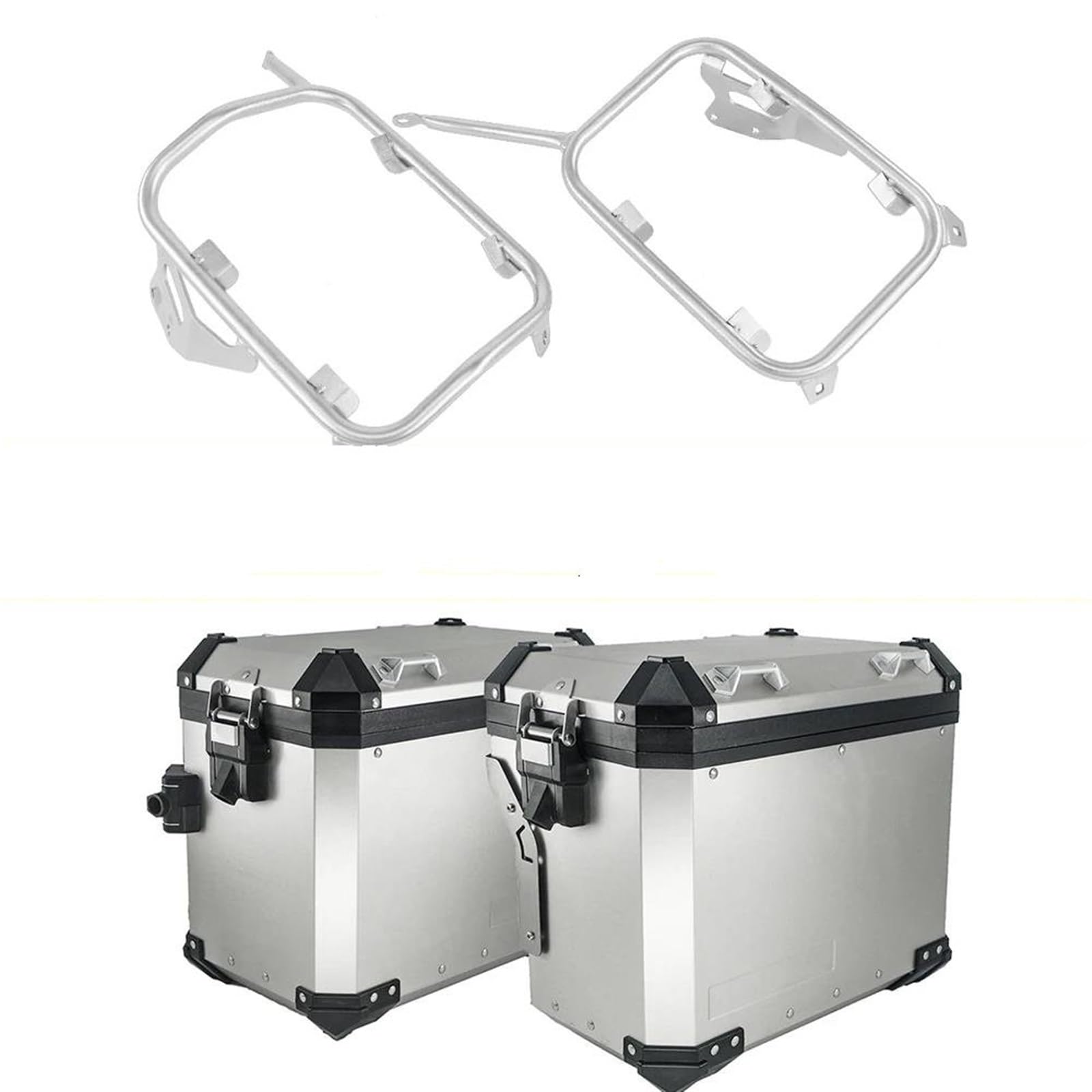 Motorrad Heckgepäckträger Für XADV 750 XADV750 2017-2020 Motorrad-Packtaschenkoffer Aluminium-Sattelträger Gepäckbox Edelstahlhalterung Hinterradgepäckträger(Panniers Bracket-SL) von Cvgffs