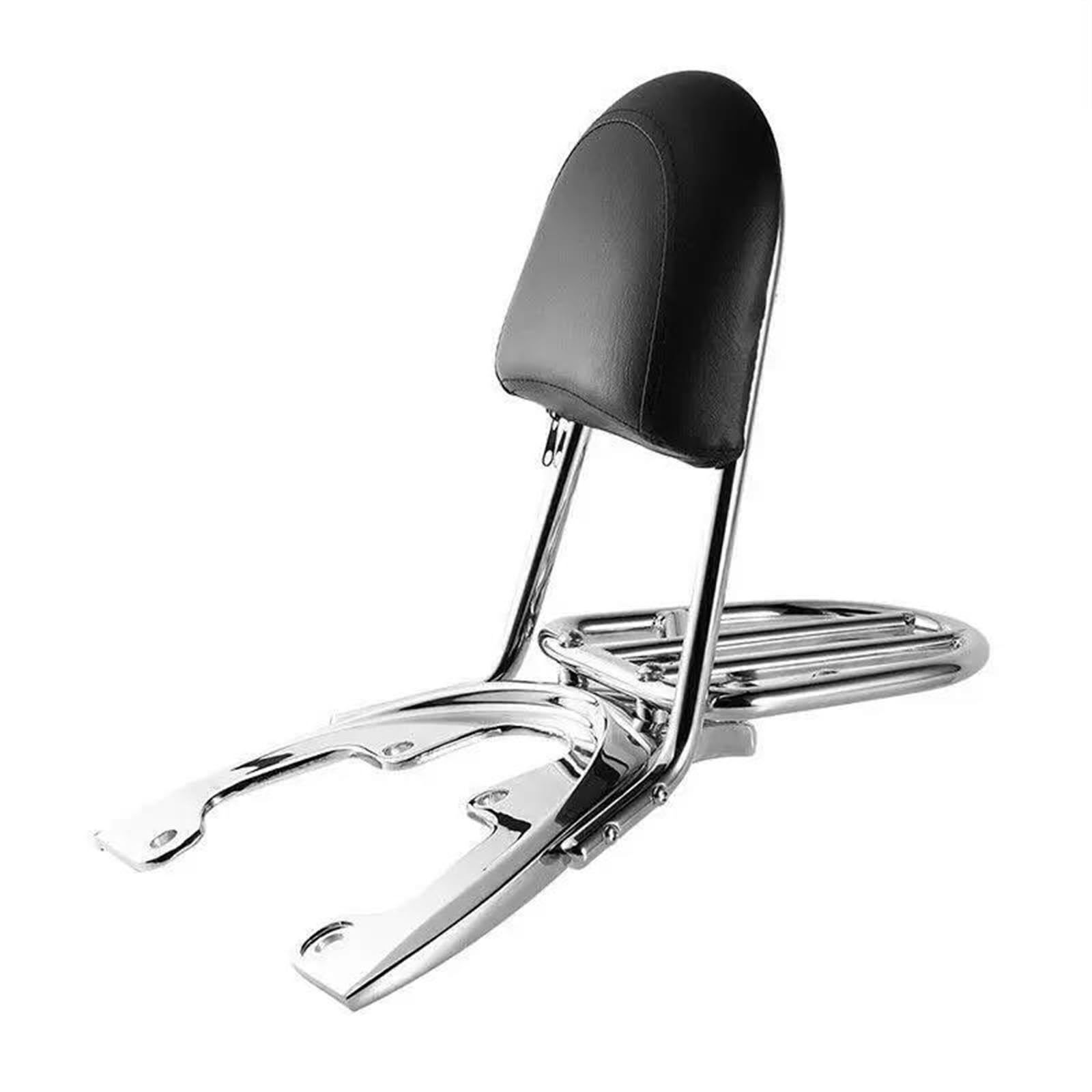 Motorrad Heckgepäckträger Motorrad 240 Sissy Bar Rückenlehne Gepäckträger Grundplatte Für VRSCAW VRSCDX VRSCX V-Rod Night Rod Special 2007-2011 Hinterradgepäckträger(Chrome) von Cvgffs