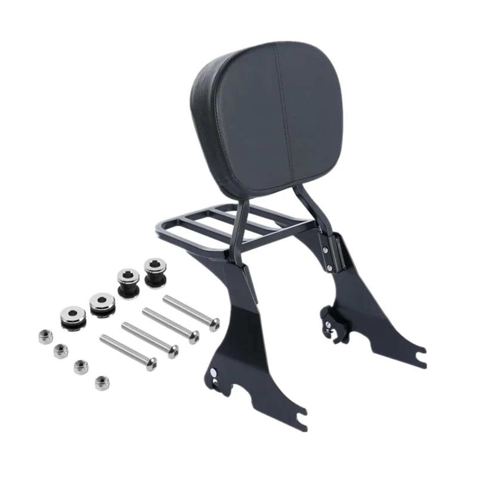 Motorrad Heckgepäckträger Motorrad-Rückenlehne Sissy Bar Gepäckträger Docking Kits Für Sportster 883 1200 Custom Super Low Forty Eight 2004-2022 Hinterradgepäckträger(Schwarz) von Cvgffs