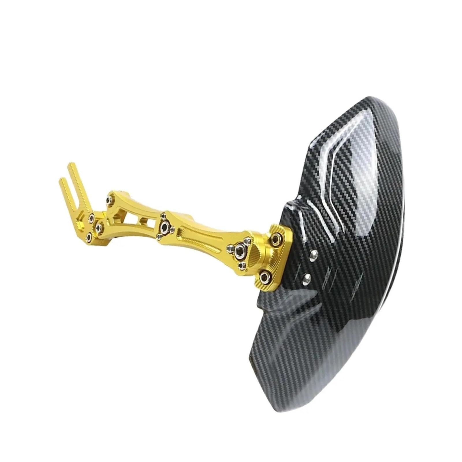 Motorrad Kotflügel Motorrad Einstellbare Nachahmung Carbon Faser Aluminium Legierung Hinterrad Kotflügel Kotflügel Universal Extend Extender Zubehör Motorrad Rad Kotflügel(Gold) von Cvgffs