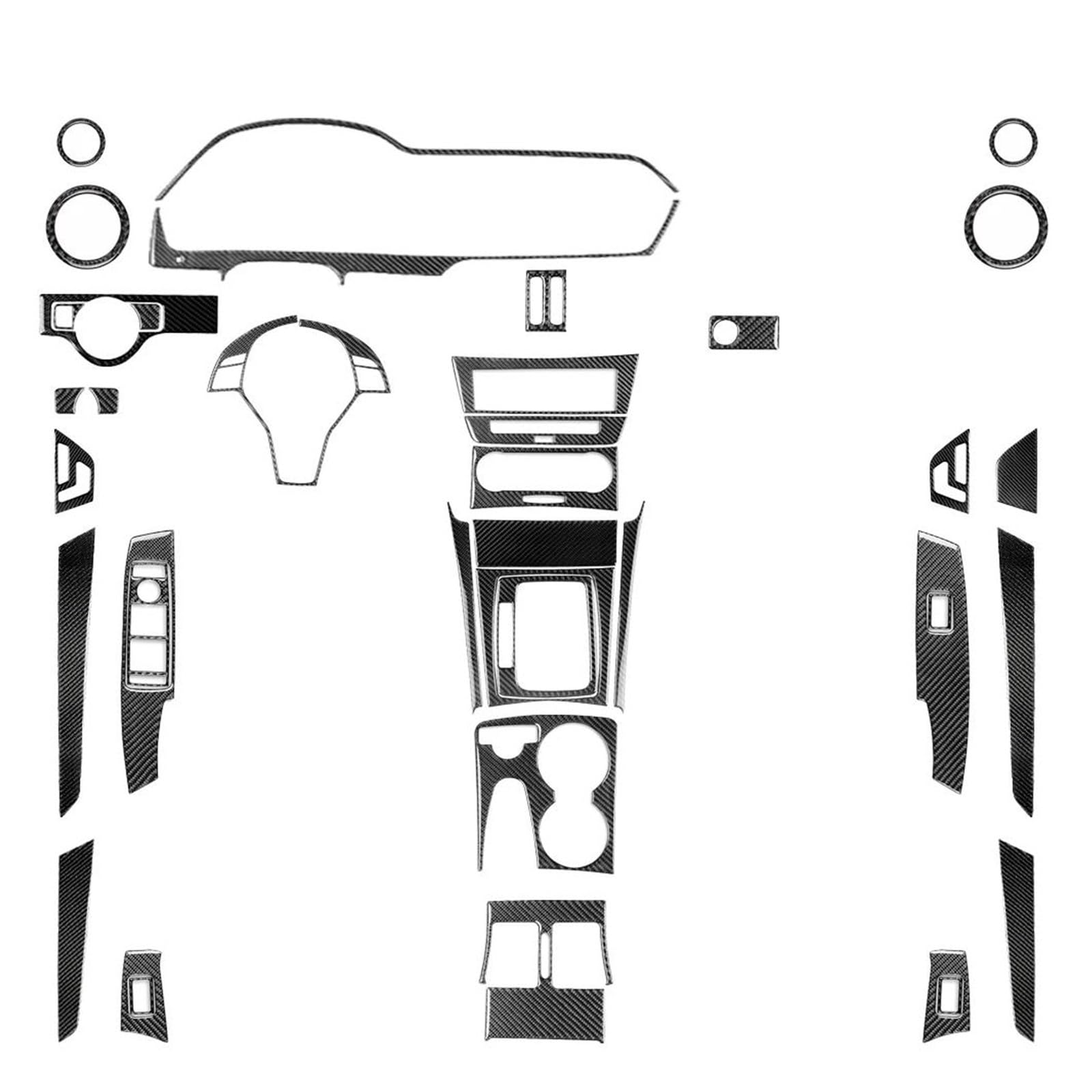 Schalttafelabdeckung Trims Für Benz C-Klasse W204 2012-2014 Carbon Faser Aufkleber Dashboard Tacho Surround Trim Streifen Panel Schutz Rahmen Trim Aufkleber(28) von Cvgffs