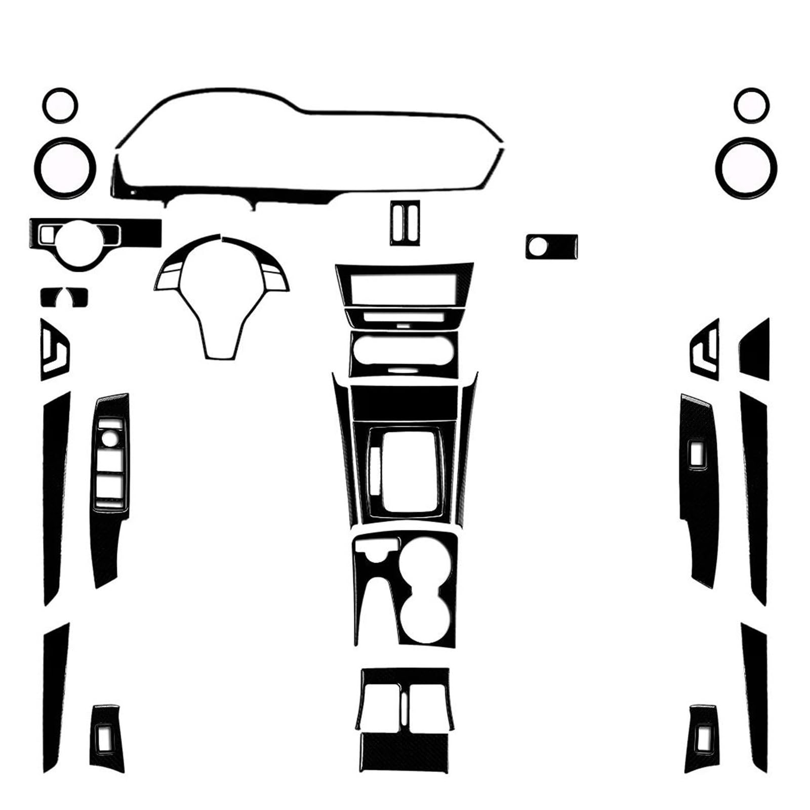 Schalttafelabdeckung Trims Für Benz C-Klasse W204 2012-2014 Carbon Faser Aufkleber Dashboard Tacho Surround Trim Streifen Panel Schutz Rahmen Trim Aufkleber(30) von Cvgffs