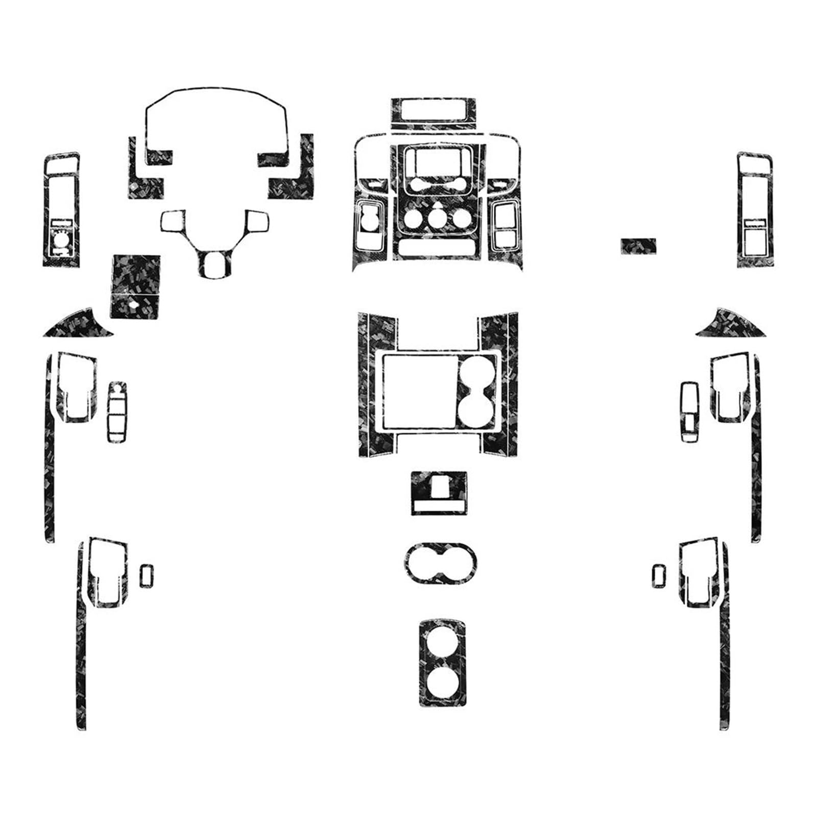 Schalttafelabdeckung Trims Für Dodge Ram 1500 2500 3500 2013-2018 Geschmiedete Kohlefaser-Innenverkleidung Zierleisten Auto-Innendekorationsaufkleber Panel Schutz Rahmen Trim Aufkleber(Full Set Forged von Cvgffs