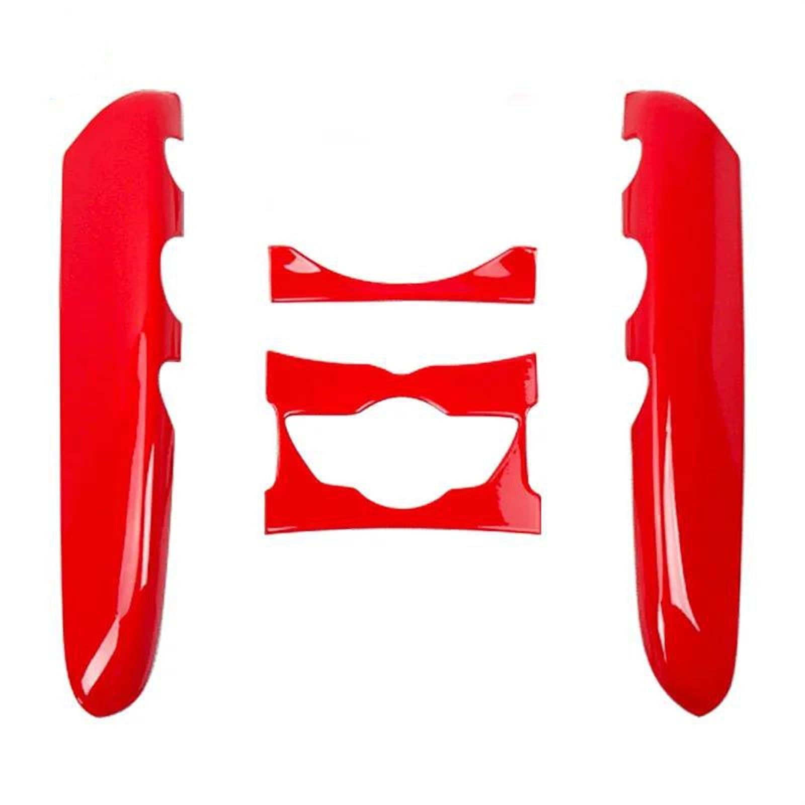 Schalttafelabdeckung Trims Für Für Mini Für Cooper Für Clubman R56 R55 2007-2013 Center Control Knob Panel Trim Abdeckung Aufkleber Panel Schutz Rahmen Trim Aufkleber(Chili Red) von Cvgffs