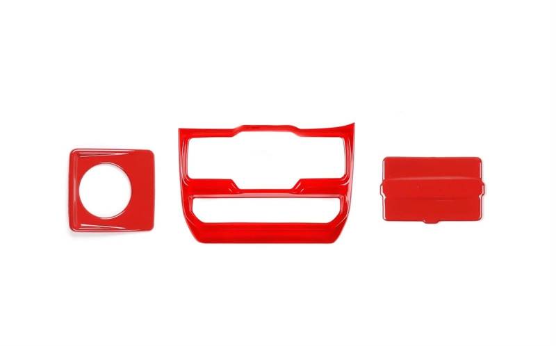 Schalttafelabdeckung Trims Für Jeep Für Wrangler JL Für Gladiator JT 2018-2023 Zigarettenanzünder/USB-Buchsenverkleidung/Fenstersteuerung Dekorationsabdeckung Panel Schutz Rahmen Trim Aufkleber(Red 2) von Cvgffs