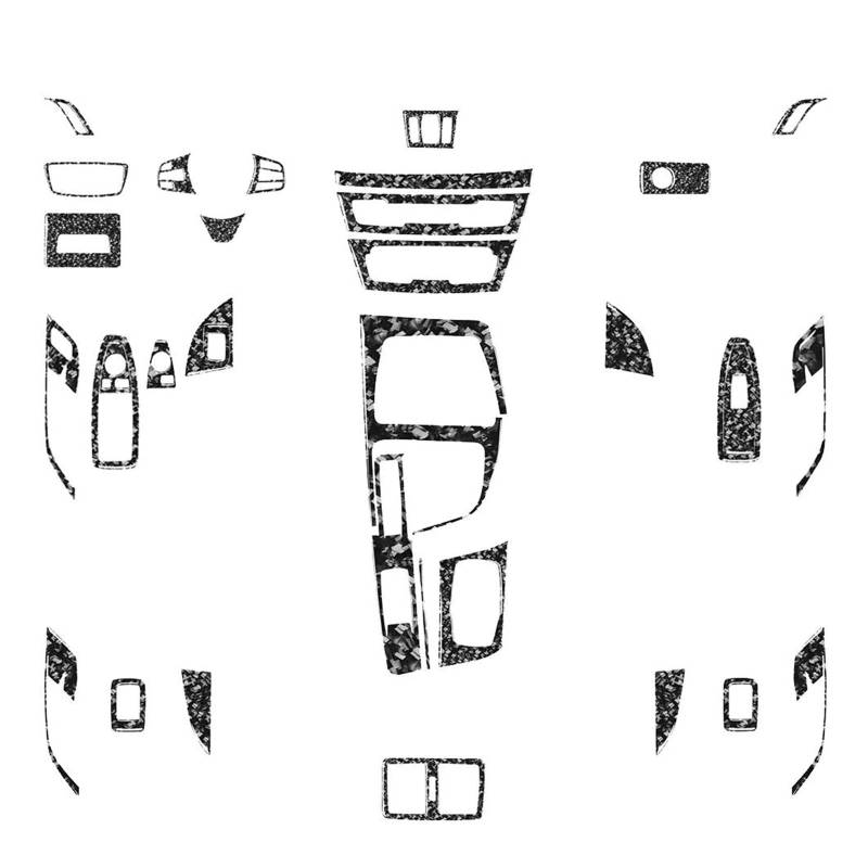 Schalttafelabdeckung Trims Für X1 Für X2 F48 F39 2016-2021 Zubehör Geschmiedete Kohlefaser-Schalthebel-Luftauslass-Set Verkleidung Auto-Innenaufkleber Panel Schutz Rahmen Trim Aufkleber(Full Set LHD) von Cvgffs