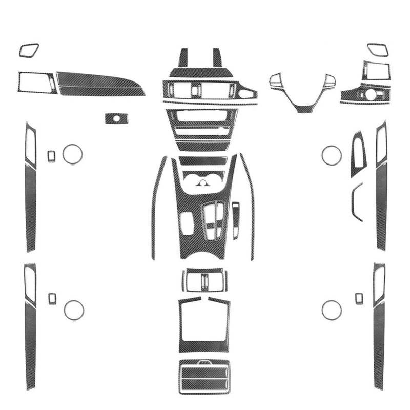 Schalttafelabdeckung Trims Für X3 Für X4 F25 F26 2011-2017 Geschmiedete Kohlefaser Zentrale Bedienfeldverkleidung Auto-Innenaufkleber Panel Schutz Rahmen Trim Aufkleber(Black Carbon FiberB) von Cvgffs