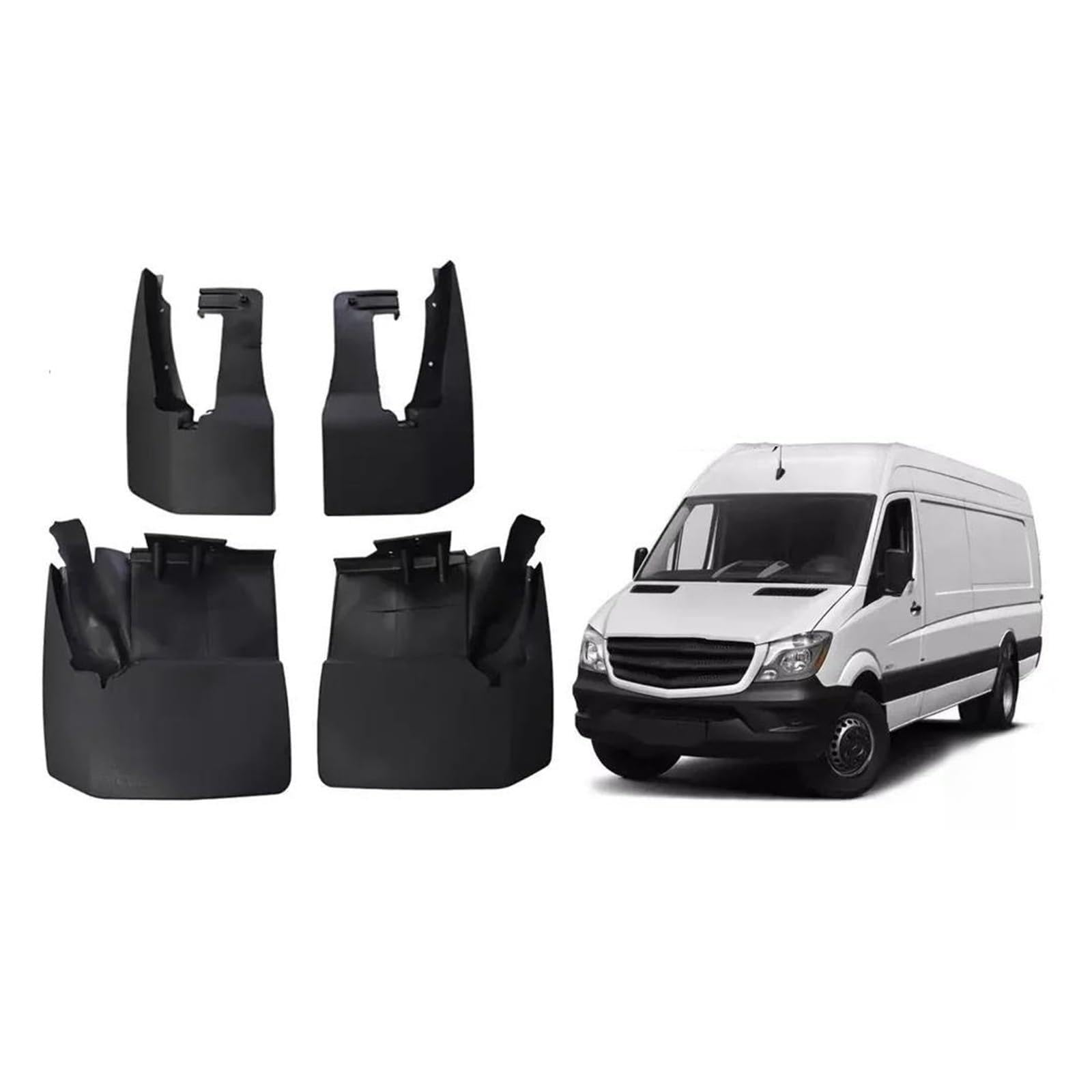 Spritzschutz Kotflügel Für Benz Für Dodge Für Sprinter NCV3 2006~2018 Kotflügel Schlamm Klappen Kotflügel Für Flap Vorne Hinten Rad Splash Schutz Zubehör Auto Rad Fender(Four Wheels) von Cvgffs