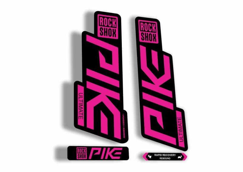 Gabel Ersatz Aufkleber kompatibel für Rock Shox Pike Ultimate 2020 Serie Pink (matt) von CycleShop