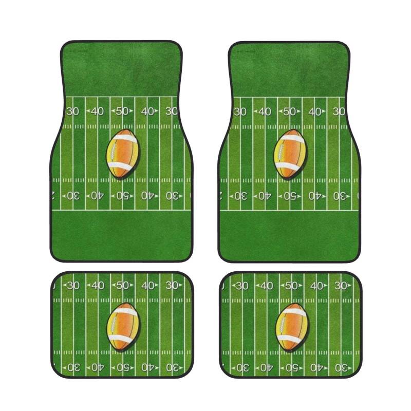 American Football Field Ball Sport Print Automatten Universal Auto Fußmatten Set von 4 Stück vorne hinten Teppich passend für Auto SUV Van & LKW von Cykazhst