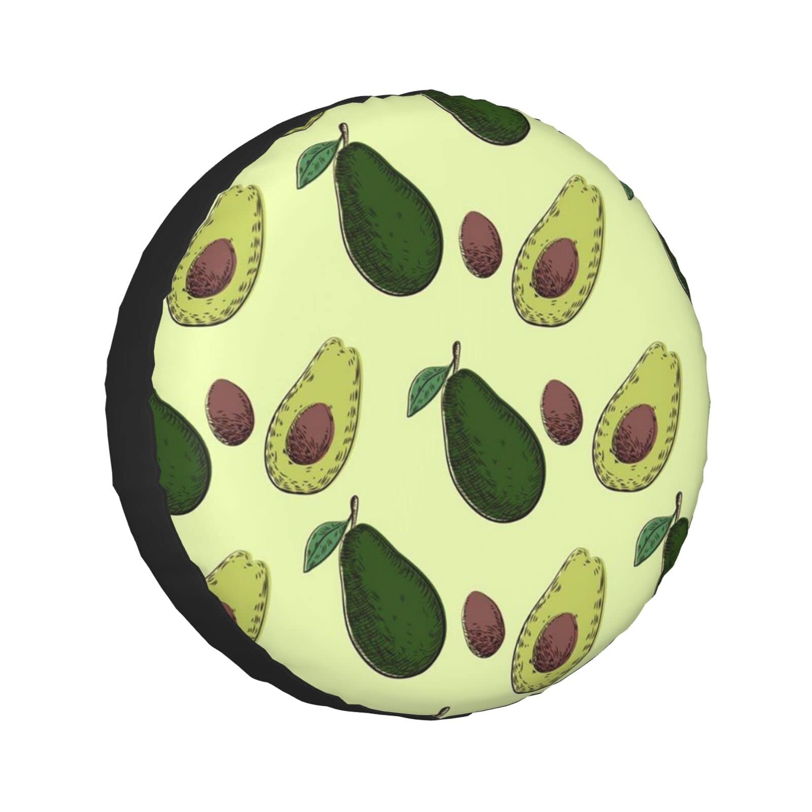 Avocado Fruit Print Ersatzreifenabdeckung, Universal-Rad-Schutzhülle, wasserdicht, passend für Anhänger, Wohnmobil, SUV, LKW und viele Fahrzeuge, 35,6 cm (14 Zoll) von Cykazhst