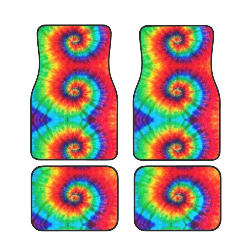 Batik-Hippie-Druck-Automatten, universal, 4 Stück, vorne und hinten, passend für Auto, SUV, Van und LKW von Cykazhst