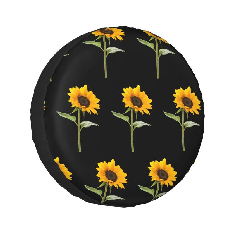 Bloom Ersatzreifenabdeckung mit Sonnenblumen-Aufdruck, universelle Rad-Schutzhülle, wasserdicht, passend für Anhänger, Wohnmobil, SUV, LKW und viele Fahrzeuge, 40,6 cm (16 Zoll) von Cykazhst