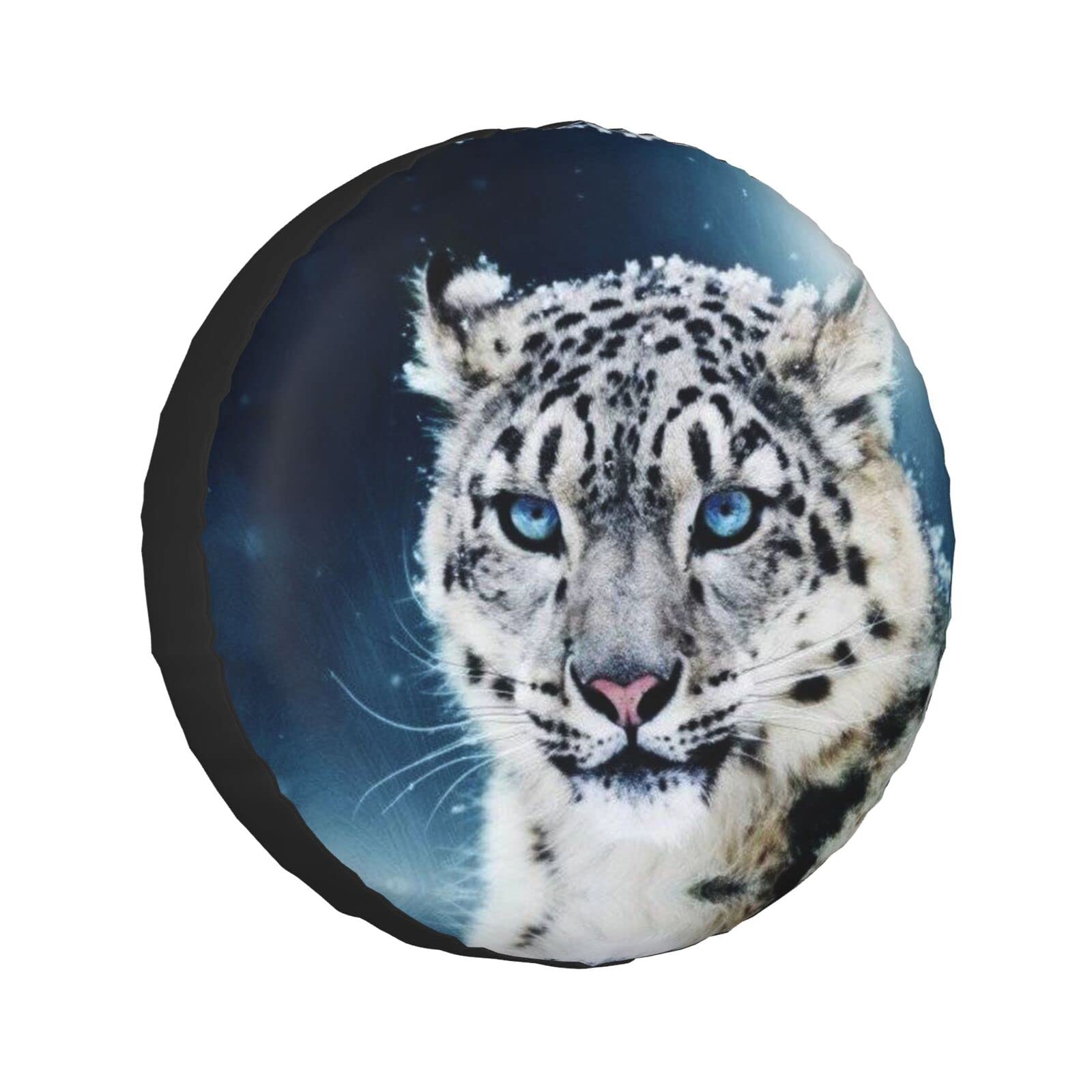 Blue Eyed Snow Leopard Print Spare Tire Cover Universal Wheel Protective Cover Waterproof Fit For, Trailer, Rv, Suv, Truck And Many Vehicle 17 Inch von Cykazhst