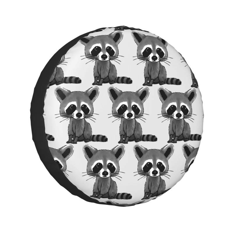 Cartoon Cute Raccoon Print Spare Tire Cover Universal Wheel Protective Cover Waterproof Fit For, Trailer, Rv, Suv, Truck And Many Vehicle 15 Inch von Cykazhst