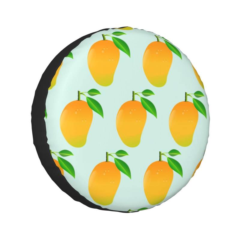 Mango Print Ersatzreifenabdeckung, Universal-Rad-Schutzhülle, wasserdicht, passend für Anhänger, Wohnmobil, SUV, LKW und viele Fahrzeuge, 35,6 cm (14 Zoll) von Cykazhst