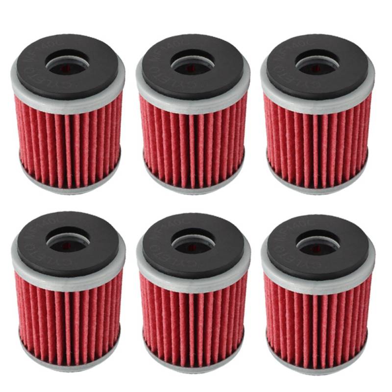 Cyleto Ölfilter for YAMAHA YFZ450R YFZ 450R 2009 2010 2011 2012 2013 2014 2015 2016 / YFZ 450 R YFZ450 R SE 2008 2009 2010 2011 2012 2013 2014 2015 2016 (6 Stück) von Cyleto