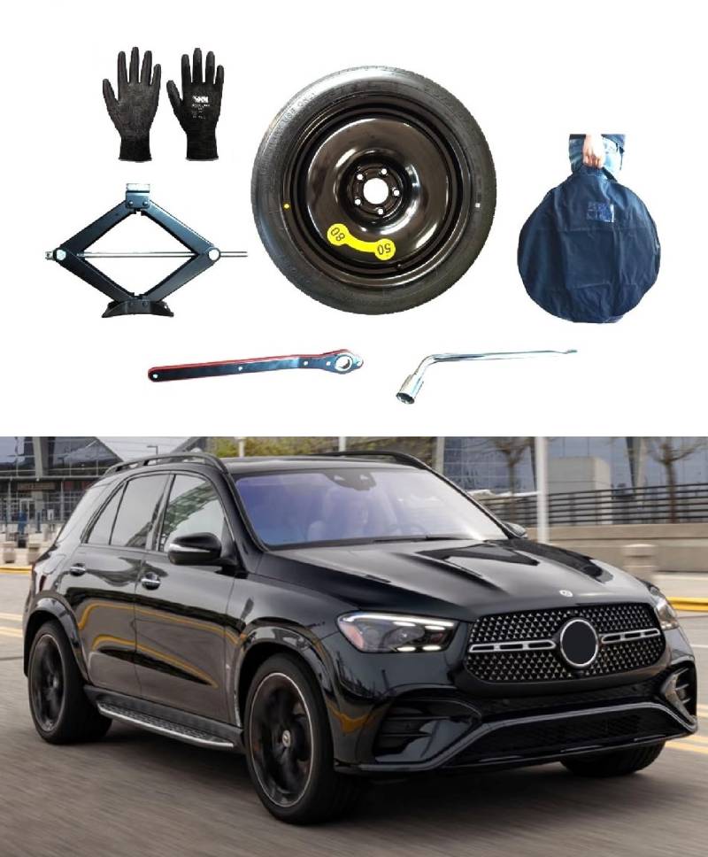 19" Notrad kompatibel mit Mercedes GLE Coupe (2015-2019) mit Wagenheber, Schlüssel, Handschuhe und Tasche 155/80R19 von D'ANGELO 1988