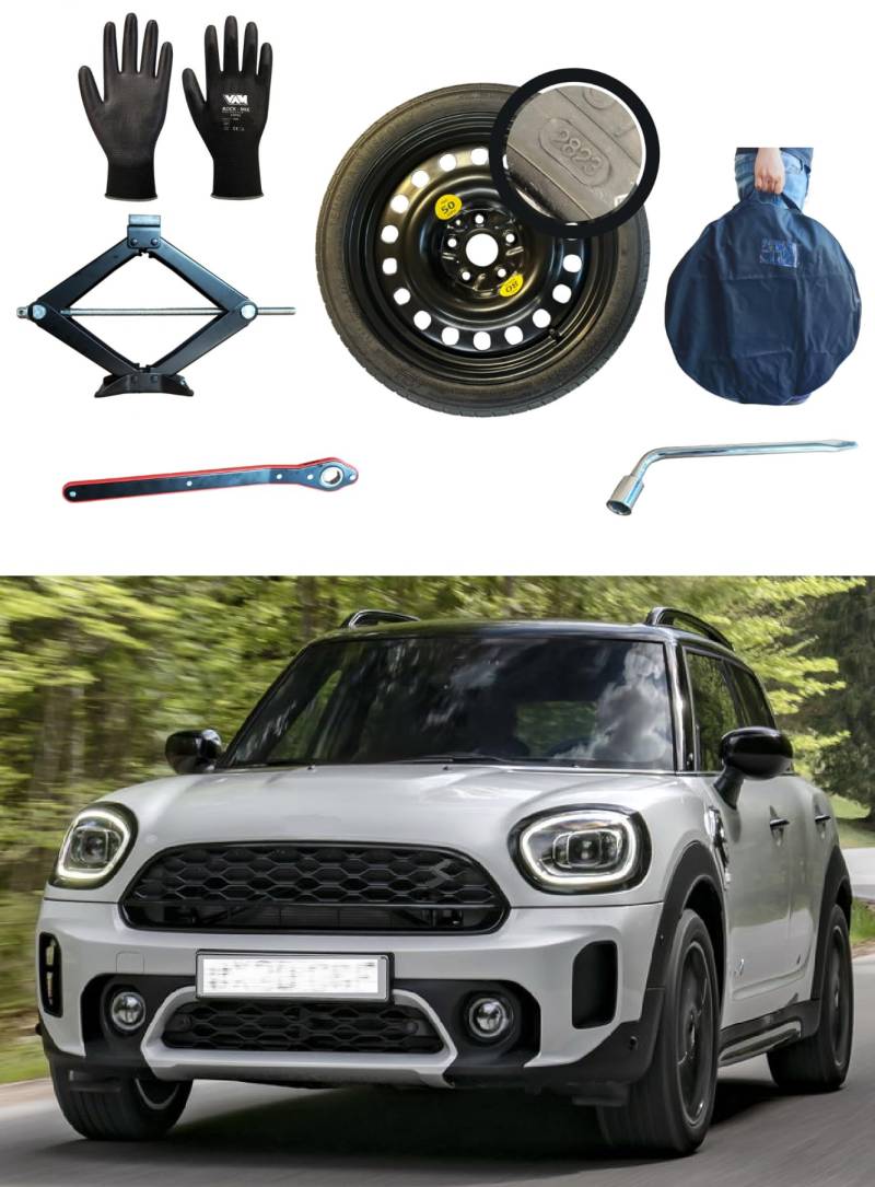 Notrad 17" Mini Countryman F60 (2017>) mit Wagenheber, Schlüssel, Handschuhe und Tasche von D'ANGELO 1988