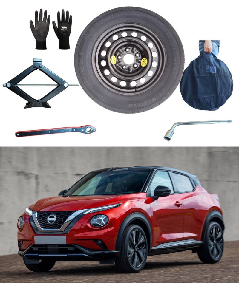 Notrad 16" kompatibel mit Nissan Juke F16 (2023>) mit Wagenheber, Handschuhe und Tasche 145/90 R16 von D'ANGELO 1988