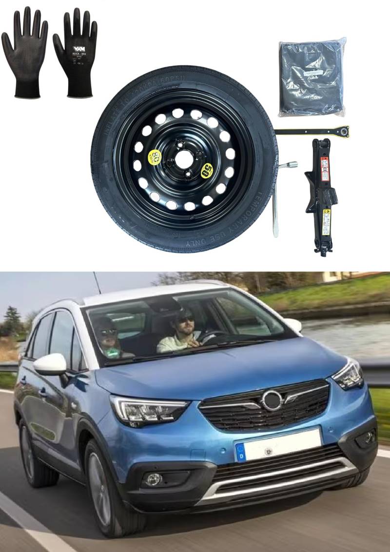 Notrad 16" kompatibel mit Opel Crossland X mit Wagenheber, Schlüssel, Handschuhe und Tasche 125/85R16 von D'ANGELO 1988