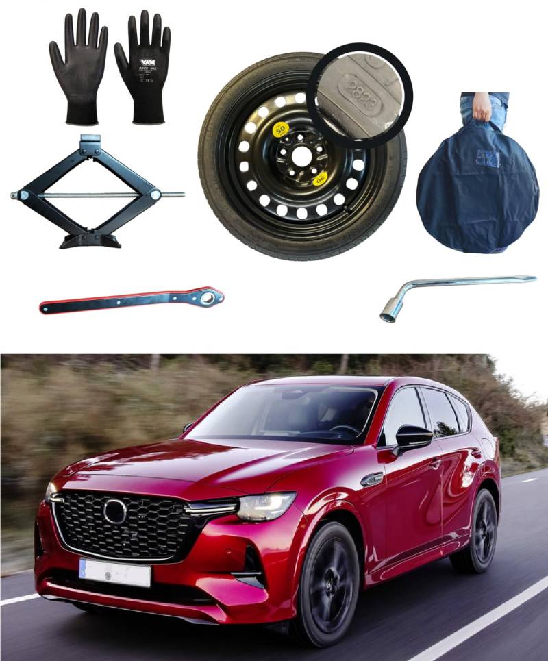 Notrad 18" kompatibel mit Mazda CX-60 mit Wagenheber, Schlüssel, Handschuhe und Tasche von D'ANGELO 1988