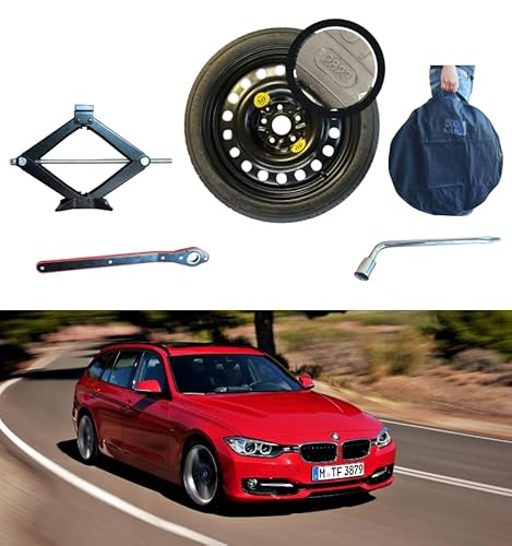 Notrad-satz 17 Zoll kompatibel mit BMW 3er Touring E91 mit Wagenheber, Schlüssel und Tasche (2005-2012) von D'ANGELO 1988