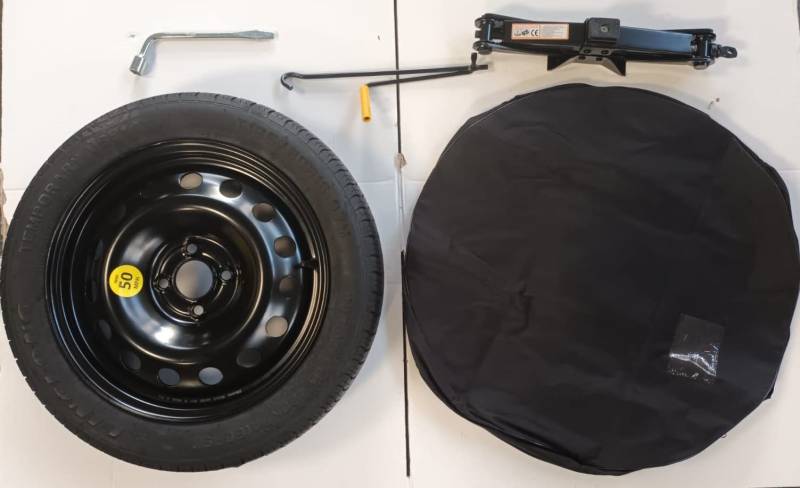 Reserverad Ersatz notrad 16" 125/85 R16 vereinbar mit CITROEN C3, C3 AIRCROSS, C4, PEUGEOT 2008 mit Wagenheber, Schlüssel und Tasche von D'ANGELO