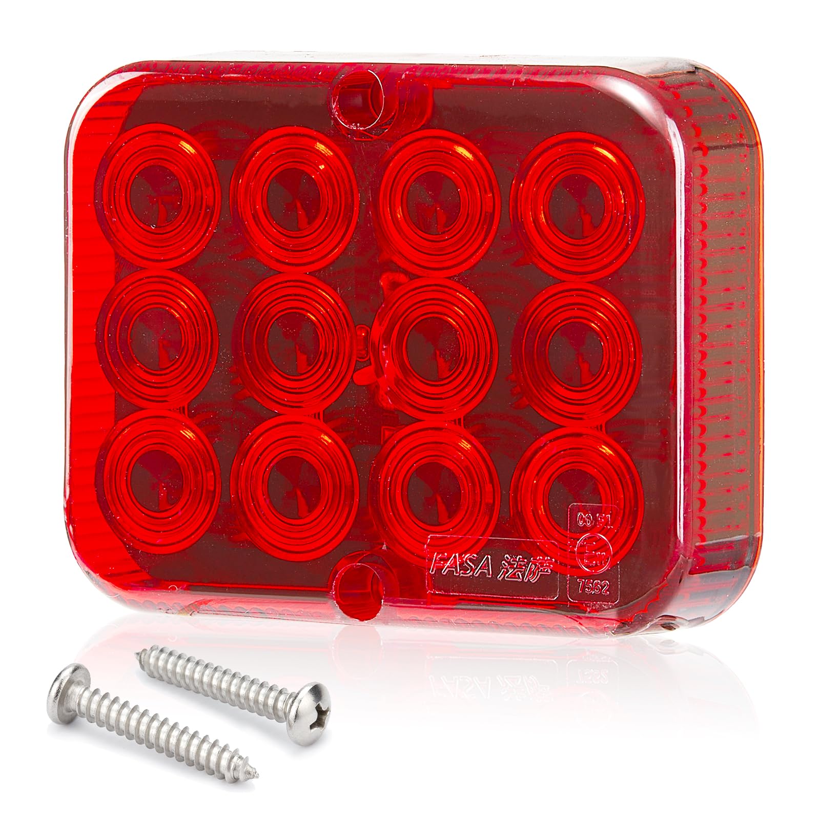 D-TECH 1 Stück Nebelschlussleuchte Rot Anhänger LED Wasserdicht,Nebelschlussleuchten Anhänger LED 12V Universal,IP67,ECE Zulassung,12 LEDs von D-TECH