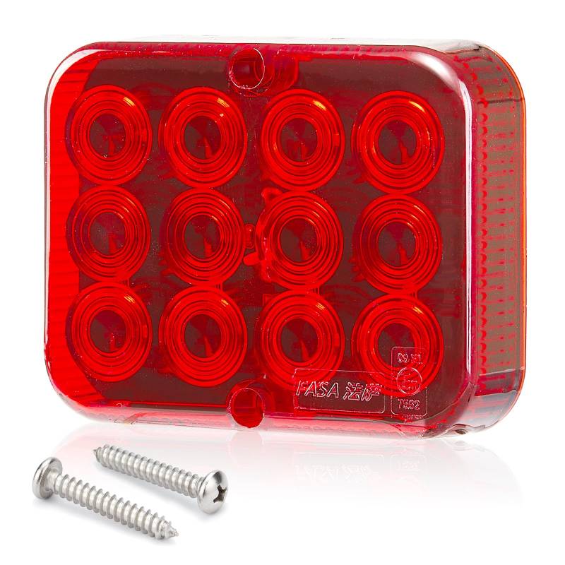 D-TECH 1 Stück Nebelschlussleuchte Rot Anhänger LED Wasserdicht,Nebelschlussleuchten Anhänger LED 12V Universal,IP67,ECE Zulassung,12 LEDs von D-TECH