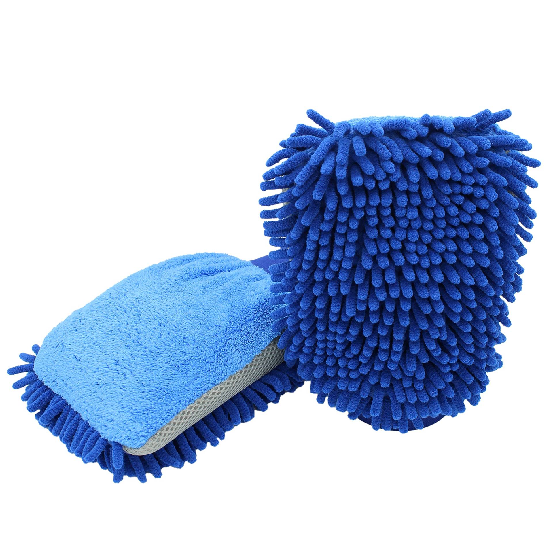 D&W The Motion Corporation DuW Premium 3in1 Autowaschhandschuh | Chenille Microfaser Mesh | blau/grau 22x17 cm | Waschhandschuh für die schonende Handwäsche | Felgenhandschuh Autopflege von D&W The Motion Corporation