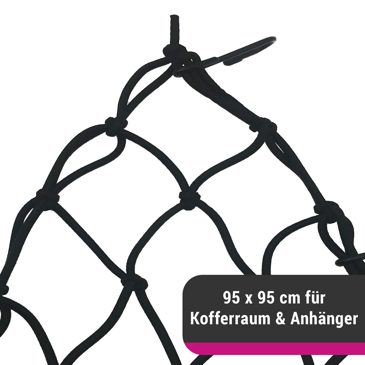 D&W elastisches Gepäcknetz für Kofferraum oder Anhänger 95 x 95 cm von D&W