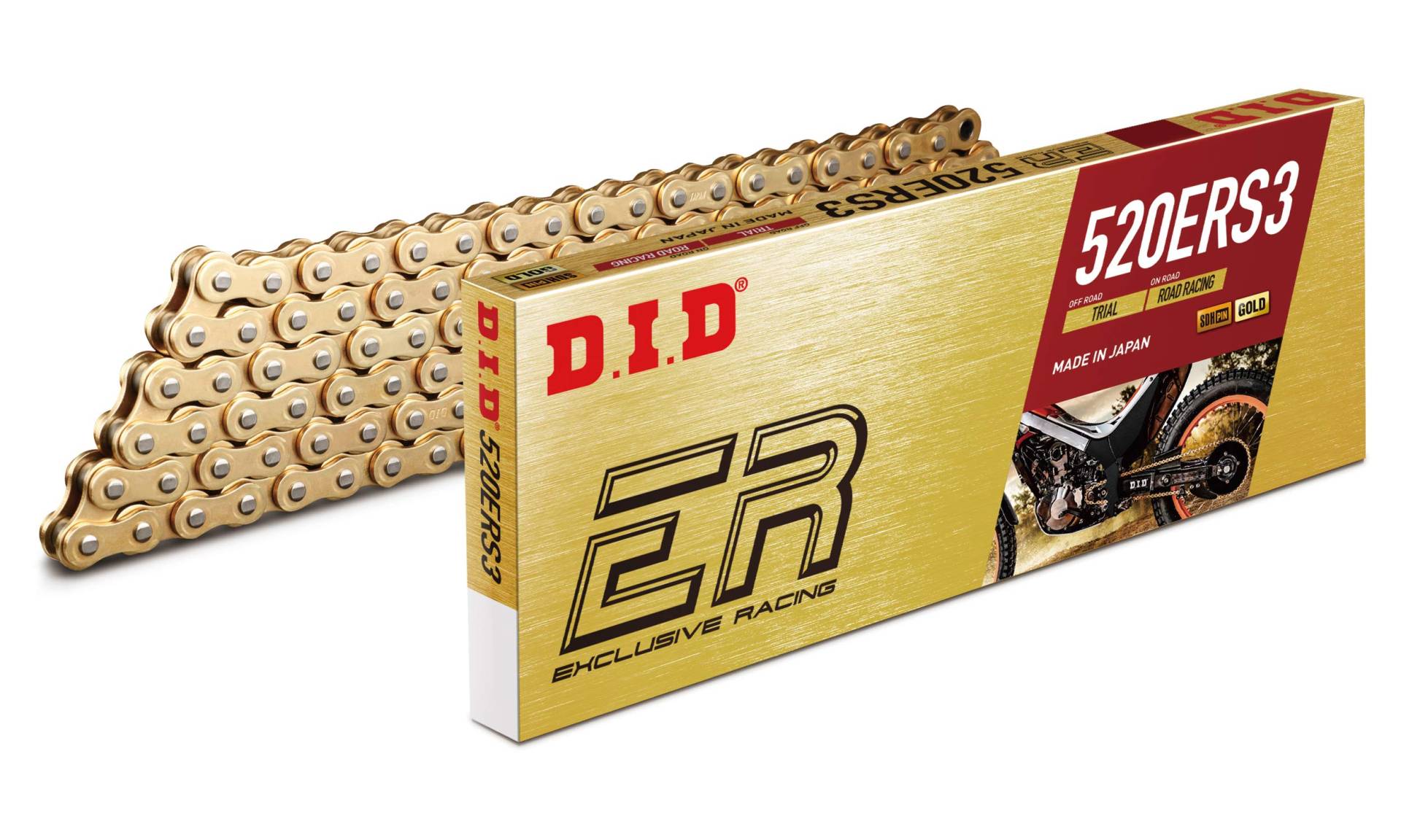 D.I.D Kette Did 520ERS3 mit 128 Gliedern Gold von D.I.D