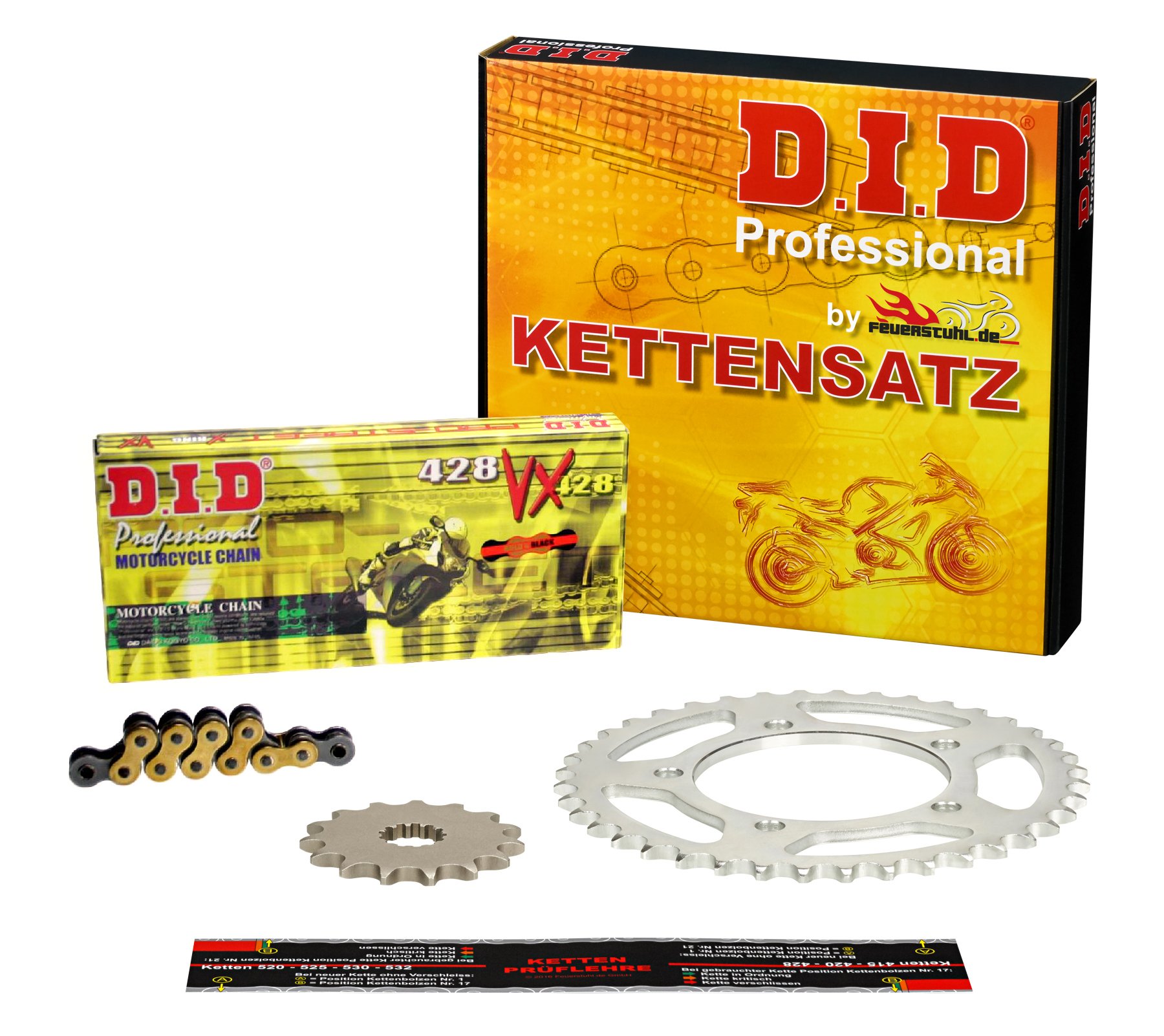 D.I.D X-Ring (VX) Kettensatz für Yamaha DT 125 R /RE, Bj. 1991-2006 von D.I.D