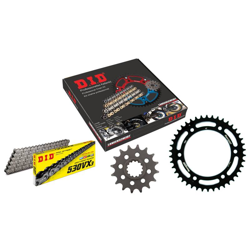 D.I.D. Kettenkit Alu 530VX3 Niet X 16/40/114 schwarz für Honda CBR von D.I.D.