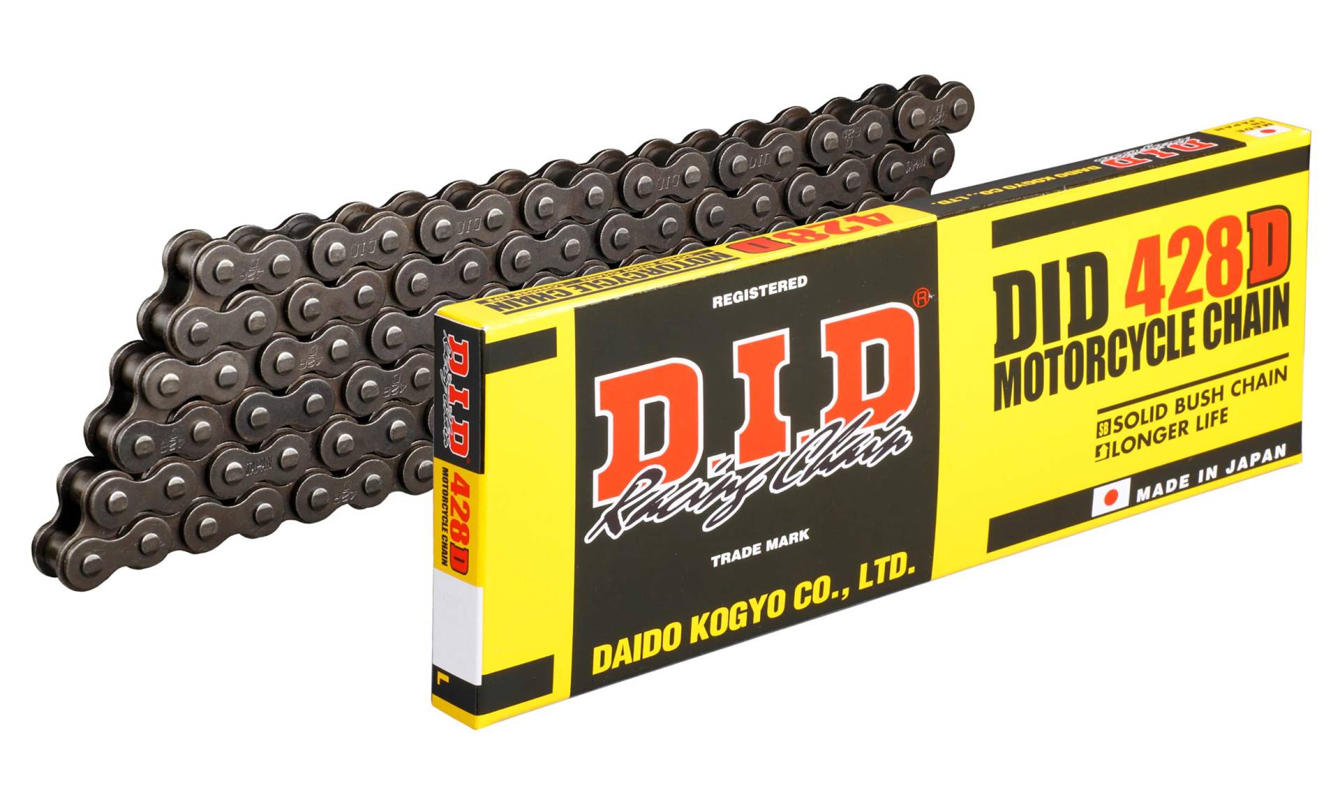 DID Kette 428 D, 128 Glieder (Standard), offen mit Clipschloss von D.I.D Racing Chain