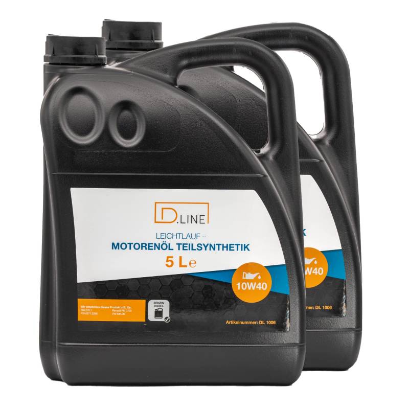 D.LINE Motorenöl, LEICHTLAUF-TEILSYNTHETIK | 10W-40 (2x 5 Liter) von D.LINE